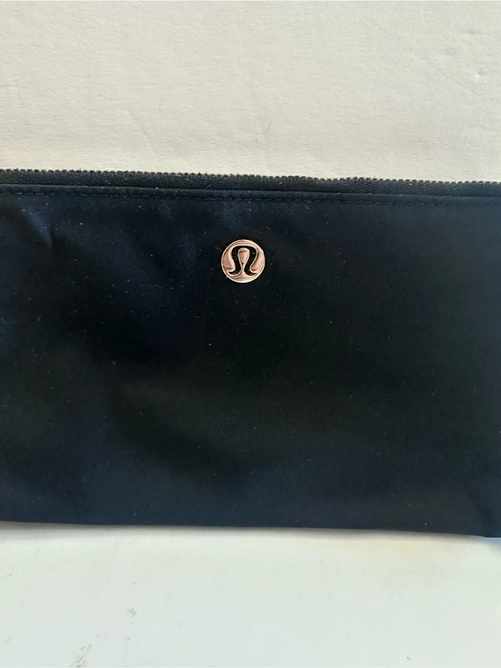 lululemon athletica Black Wristlet Pouch with Gold Logo